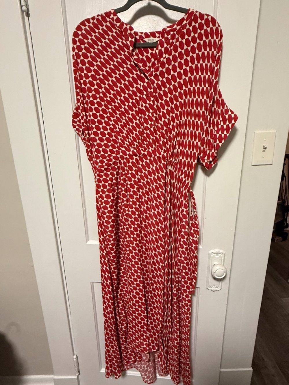 Red and white HUSH dress